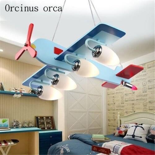 Creative cartoon aircraft chandelier children room boy bedroom personality eye protection LED chandelier free shipping