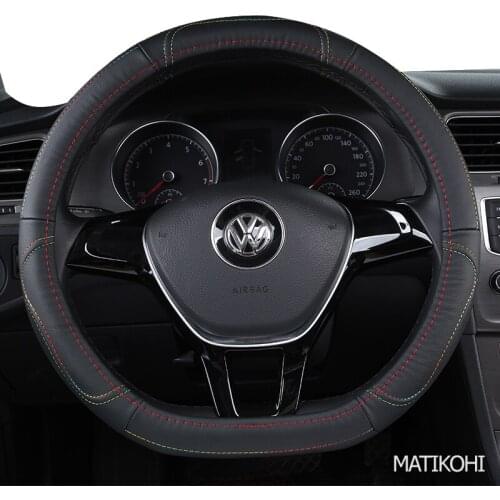 MATIKOHI Carbon Fiber Leather Car Steering Wheel Cover For Hondas Civics CRV BRV Fit Jazz Accords City Freed Mobilio Stream