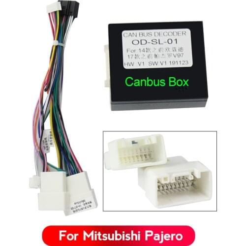 MEKEDE Car 16pin Audio Wiring Harness With Canbus Box For Mitsubishi Outlander Pajero Stereo Installation Wire Adapter