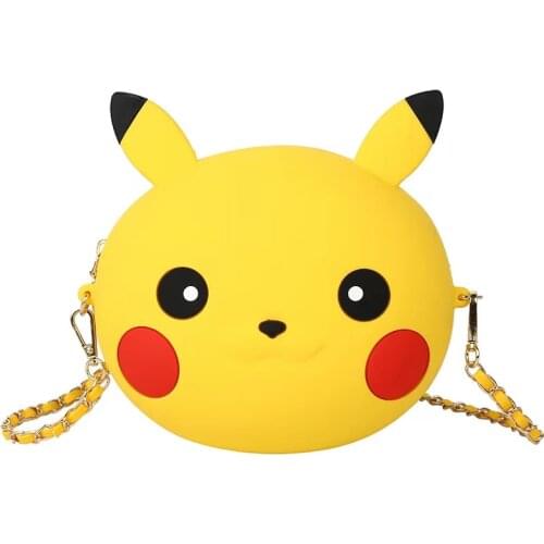 2021 Cute Personality Funny Pikachu Messenger Bag Wild Parent-child Shoulder Bag Coin Purse Cartoon Small Bag Silicone