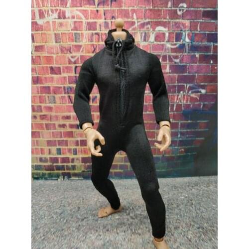 1/6 Scale Killers Black Tight Jumpsuit Pants Model for 12''Figure Body Accessories DIY