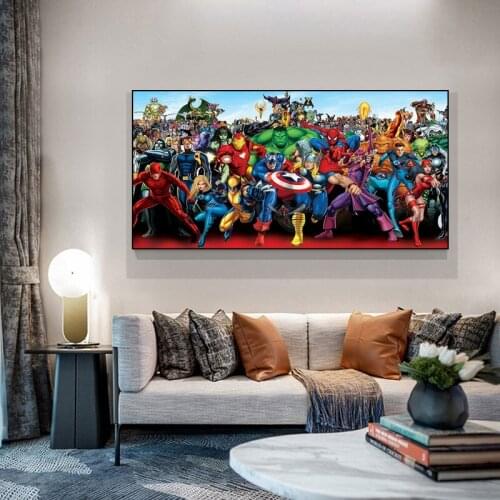 Marvel Canvas Painting Superhero Iron Man Captain America Poster Prints Wall Art Pictures for Living Room Decor Cuadros