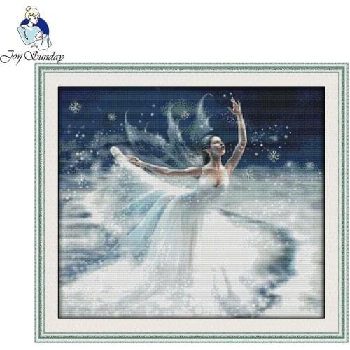 Joy Sunday Needlework DIY 14CT 11CT Cross stitch Sets For Embroidery kits Ballet on Ice Counted Cross-Stitching Wall stickers