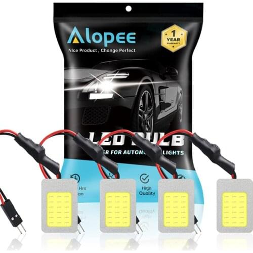 4-Pack COB LED Light for Car Interior Light Panel Dome Lamp Map Roof Ceiling Bulb 12V-18V 18SMD 36SMD 48SMD with 4 X T10 Adapter