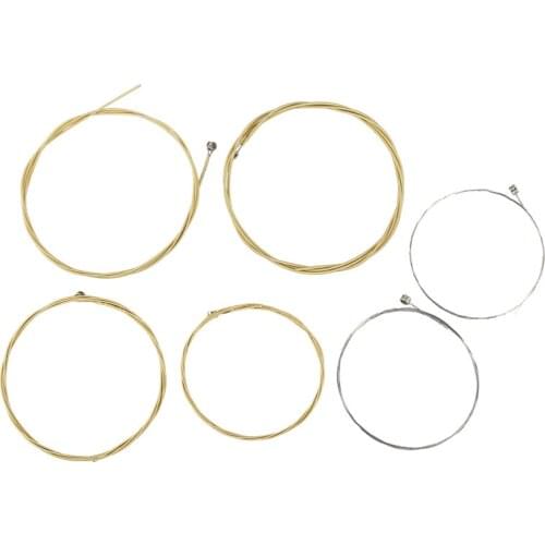 A set of 6 strings for acoustic guitar