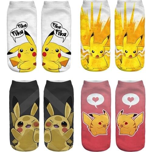 Anime Cute Pokemon Pikachu Short Sock Slipper Cartoon Figure Anime Cosplay Socks Boys Girls Pokemon Go Cartoon Socks Gifts
