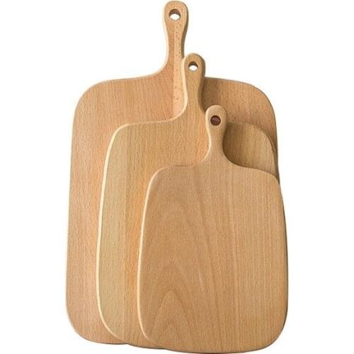 New Round Wooden Cutting Board Kitchen Cutting Board With Handle Solid Wood Food Board Pizza Bread Fruit Can Hang Cutting Board