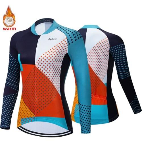 New Winter Cycling Jersey 2021 Pro Team Woman Thermal Fleece Cycling Clothing Mtb Bicycle Jerseys Outdoor Sports Cycling Jacket