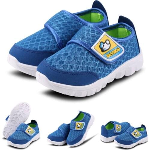 Children Cute Net Breathable Shoes Casual Sport Shoes Kids Soft Shoes Boys Girls Solid Color Sneakers 19-36 Plus Size