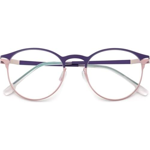 Women Round Eyeglass frame Men metal stainless steel glasses frame new Vintage Fashion light eyeglasses frames thin Rx eyewear