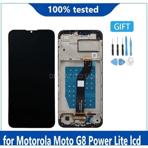 Original 6.5''for Motorola Moto G8 Power Lite Lcd XT2055-2 LCD Display Touch Screen Digitizer Assembly G8 Power Lite with Frame