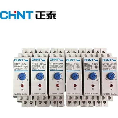 CHINT CHNT NTE8-10A 120A 480A CE 24V DC Power Off Delay Relay control-off delay Time Switch on latitude DIN RAIL DIGITAL timer