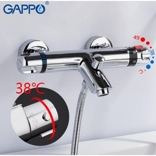 GAPPO Shower faucets mixer with thermostat mixer faucets thermostatic bath mixers wall mounted waterfall bathtub faucet