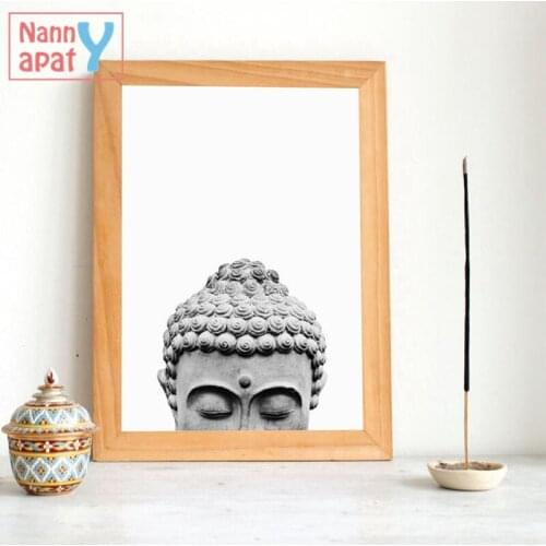 Buddha Statue Home Decor Wall Art Posters And Prints Black White Yoga Gift Art Canvas Painting Wall Picture For Living Room