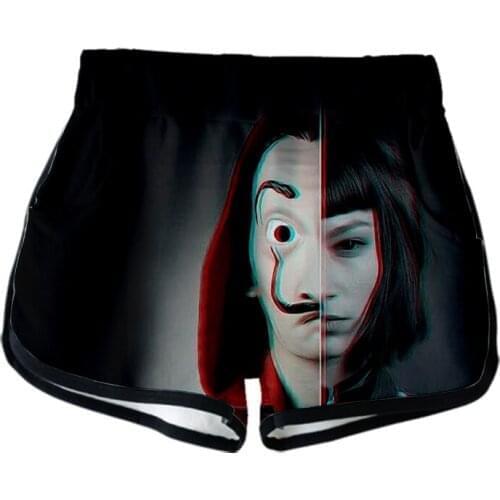 TV series La casa de papel Money Heist House of Paper 3D Summer Women Casual Harajuku Cute girl Hot Sale Sexy Shorts Clothes