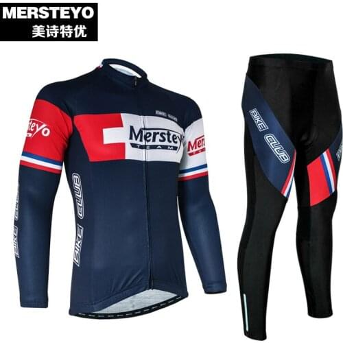 MERSTEYO Pro Bike Team Racing Cycling Jersey Ropa Ciclismo Long Sleeve Cycling Clothing Autumn Bicycle Sportswear Bike Clothes