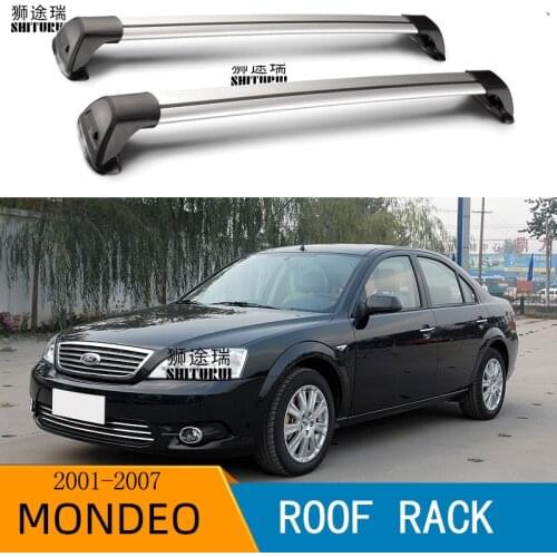 2 pcs For FORD mondeo 2007+ 2015 2019 MK.V MK.IV roof bar car special aluminum alloy belt lock Led shooting RACK CORSS rack
