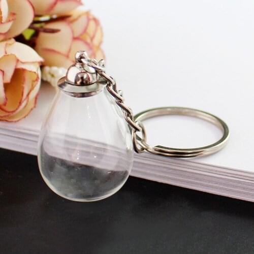 2PCS Hollow Fillable Glass Locket Hair Locket Urn Keychain Ashes Locket Fillable Pendant Keychain Memorial Gift