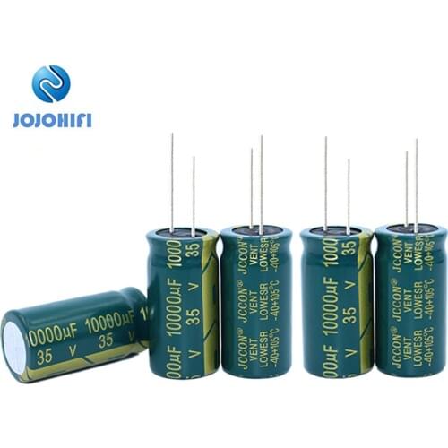 5pcs JCCON 35V 10000UF 10000UF 35V 18x35mm Foot Pitch 7.5mm 105℃ Aluminum High Frequency Low Resistance Electrolytic Capacitor