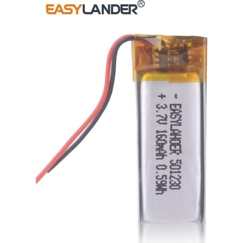 501230 Lithium Polymer Battery 3.7v 160mAh bluetooth headphones headset car alarm keychains