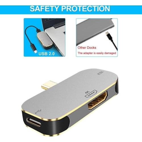 3 In 1 USB C To 3.0mm Headphone Jack Adapter Type C Charge Audio Aux Adaptor 100 W PD Fast Charge Protocol HDMI HD Converter