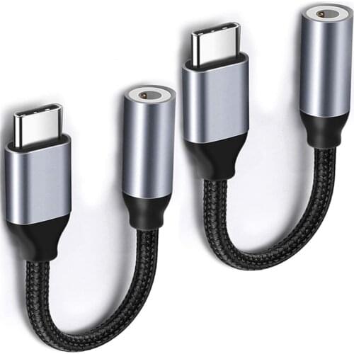 1Pcs USB C to 3.5mm Audio Headphone Jack Adapter Compatible For Google For Pixel 3 2 2XL For Huawei P30 40