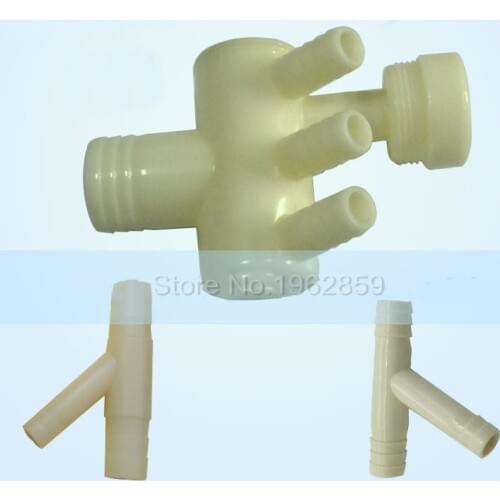 Dental Valve Drain shape adaptor drainage down pipe Dental chair treatment machine parts three-way four-way plasitc pipe