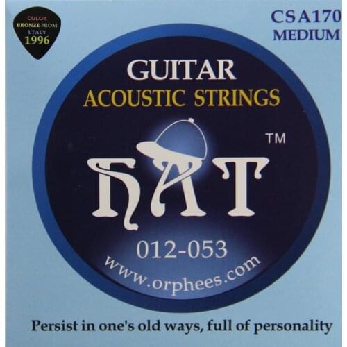 Guitar Accessories Orphee CSA170 (.012-.053) Acoustic Guitar Strings / Color Bronze Super Light Good Tension Music Wire 6pcs/set