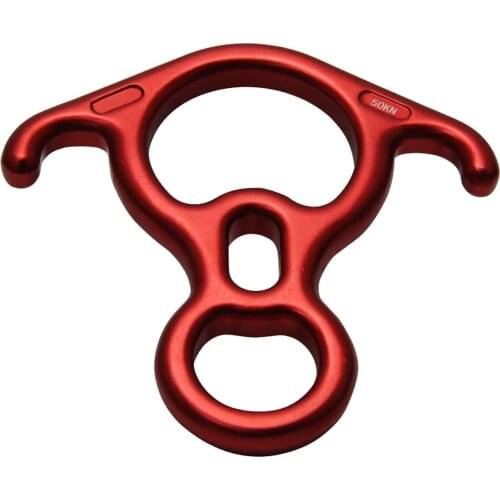 50KN Rescue Figure 8 Descender Gear Belay Rappelling Device w/Bent-Ears for Rock Climbing Peak Rescue