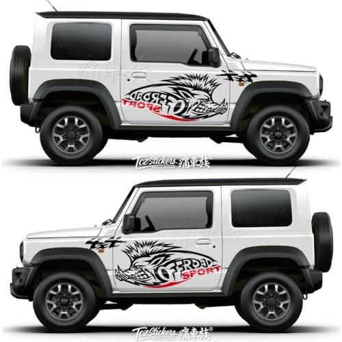 Car stickers FOR jimny appearance decoration modified flame wild boar pattern body sticker coating