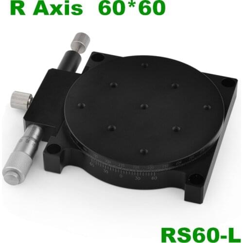 Free shipping R Axis 60mm RS60-L Manual Rotating Platform Sliding stage Precision Bearing Linear Stage Load 29.4N 60mm