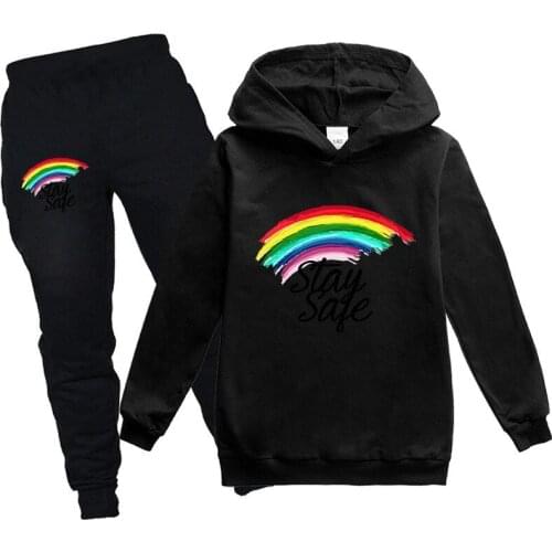New style childrens wear 100-170CM hooded long-sleeved sweater hoodie + pants 2PCS suit fashion track and field sportswear