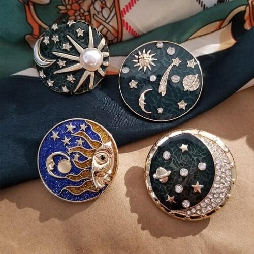 Van Gogh Sun Star Moon Enamel Pins Cute Lapel Badges For Clothes Jewelry Collar Brooches Gifts Accessories For Kids Friends Bags