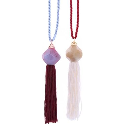Ethnic Rope Chain Fringe Tassel Pendant Necklace Factory Wholesale Cheap Long Maxi Necklace Handmade Accessory