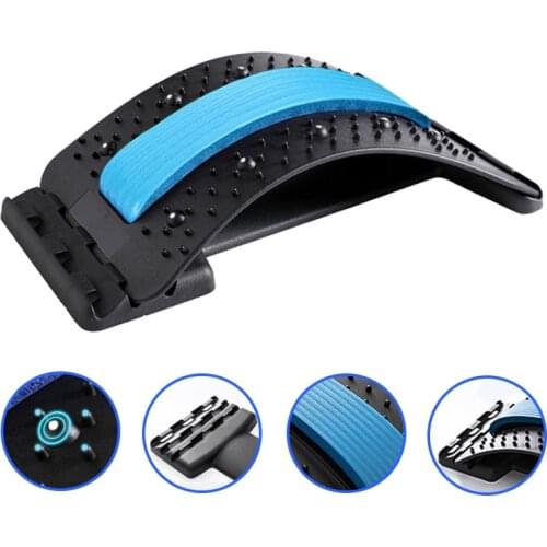 Back Massager Stretcher Lumbar Back Pain Relief Spine Traction Massage Fitness Relaxation Equipment Back Support Pressure Therap