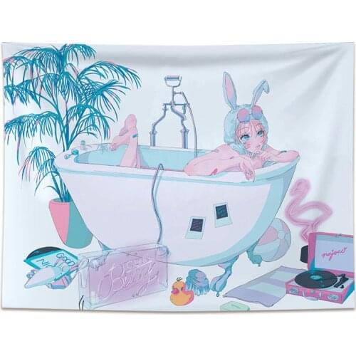 Kawaii Room Decor Tapestry Wall Hanging Cute Bedroom Wall Decoration Large Beach Towel Tapestry Home Bedside Anime Korean Decor