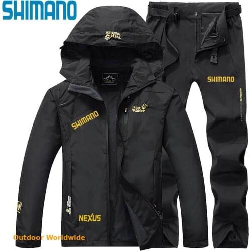Brand Men Summer Autumn Thin Fishing Clothing Man Hooded Waterproof Fishing Jerseys Men Hiking Fishing Jacket And Pants