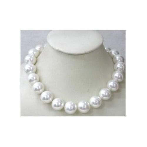 New 14mm South Sea White Shell Pearl pendant Necklace AAA