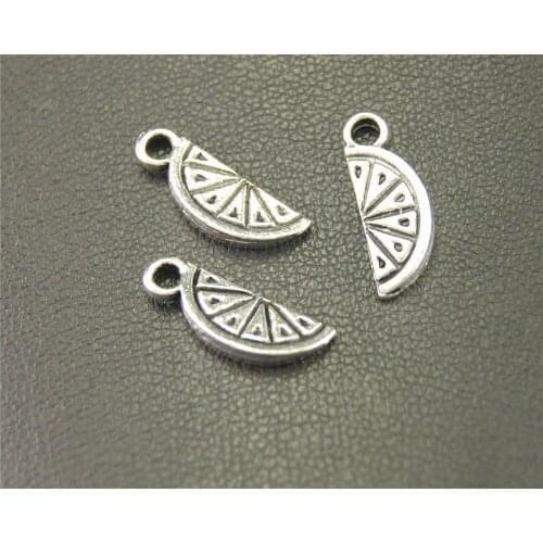 50pcs Silver Color Lemon Wedge Charm Handmade DIY Jewelry Findings 17x6mm A1928
