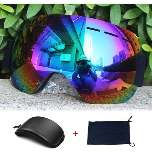 Professional Winter Ski Goggles Glasses Eyewear Anti-UV400 Sports Equipment Adults Men Women Ski Snowboard Goggles with Case