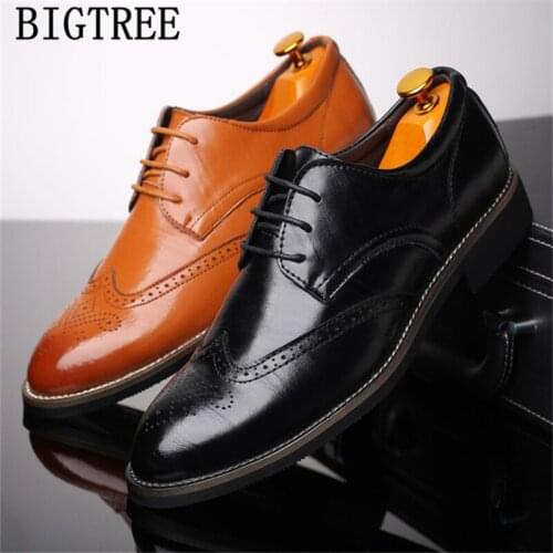Brogue Shoes Men Classic Genuine Leather Shoes Men Formal Men Business Shoes Men Office Wedding Dress Sapato Social Masculino