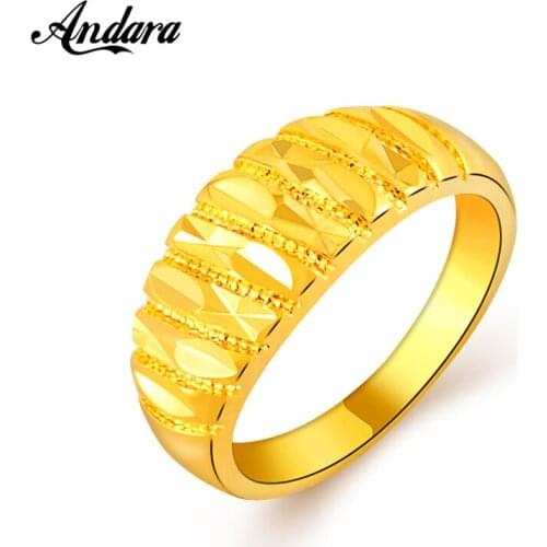 High Quality Gold Filled Wedding Rings Fashion Jewelry Yellow Gold Color Wholesale Bridal Band Ring For Women JR104