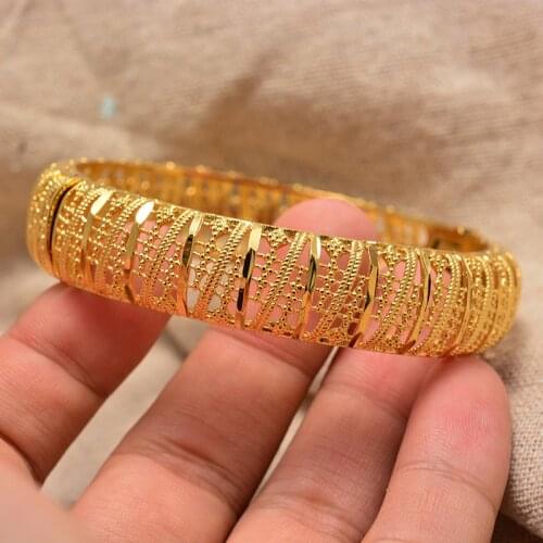 Wando CAN OPEN / Wholesale Dubai Bangle for Women,Gold Color African Bracelets Jewelry Middle East Gifts