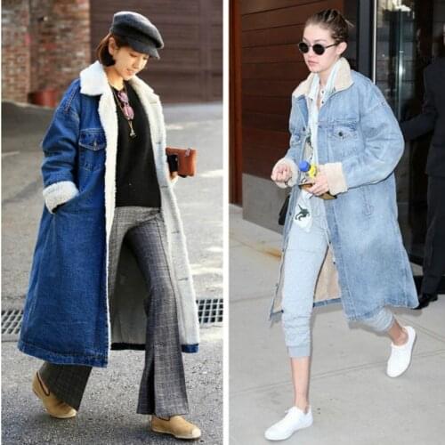 Wednesf Women's Denim Trench Coats