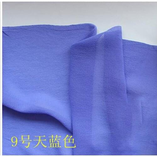 Bright Blue Pure Silk Georgette Gauze Fabric 8momme 114cm Width Good Quality B38