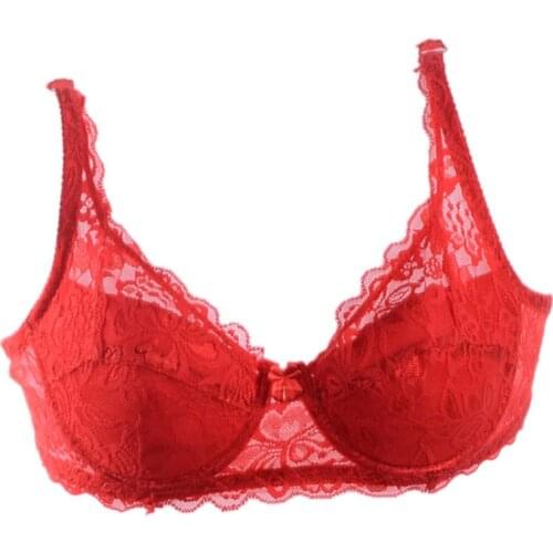 2019 New Women Adjustable Bra Lace Floral Bra Breast Female Lingerie Deep V Sexy 3/4 Cup Push Up Ladies Bras Plus Size Brassiere