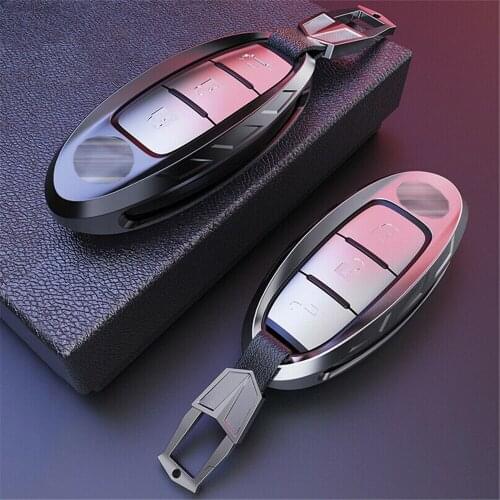 1Pcs Zinc Alloy Car Remote Key Fob Case Cover Key Holder With Keychain For Nissan Armada Rogue GTR Murano Leaf Car Accessories
