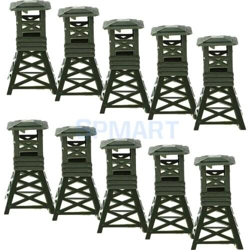 10 Plastic Watchtower Toy Soldier Army Watch Tower Men Accessory for Diorama