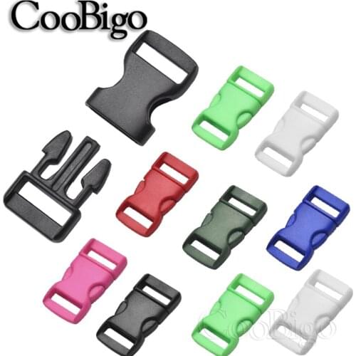 10pcs Little Side Release Buckle Clip for Paracord Bracelet Cat Collar Bag Garment Webbing Strap Accessory Colorful Plastic 12mm