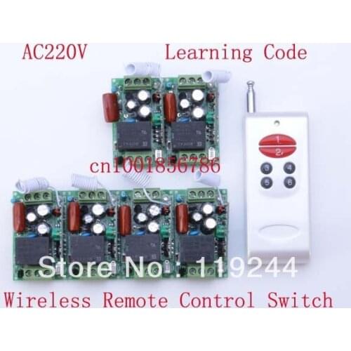 220V 1CH 315/433Mhz Radio RF Wireless Remote Control Switch System 6 Receiver& transmitter Learning Code mini size